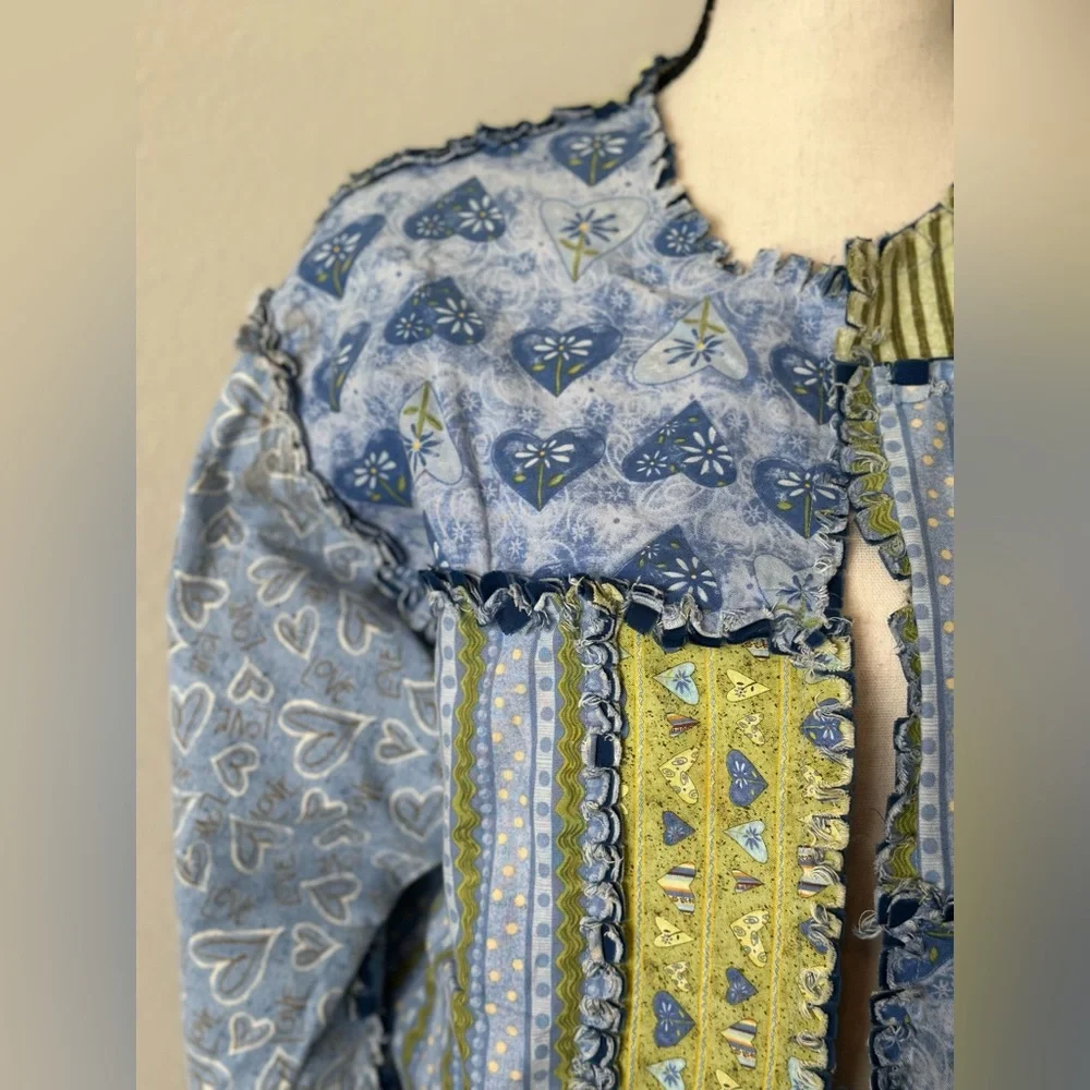 REVERSIBLE Handmade Patchwork Raglan Jacket - Picture 2 of 6